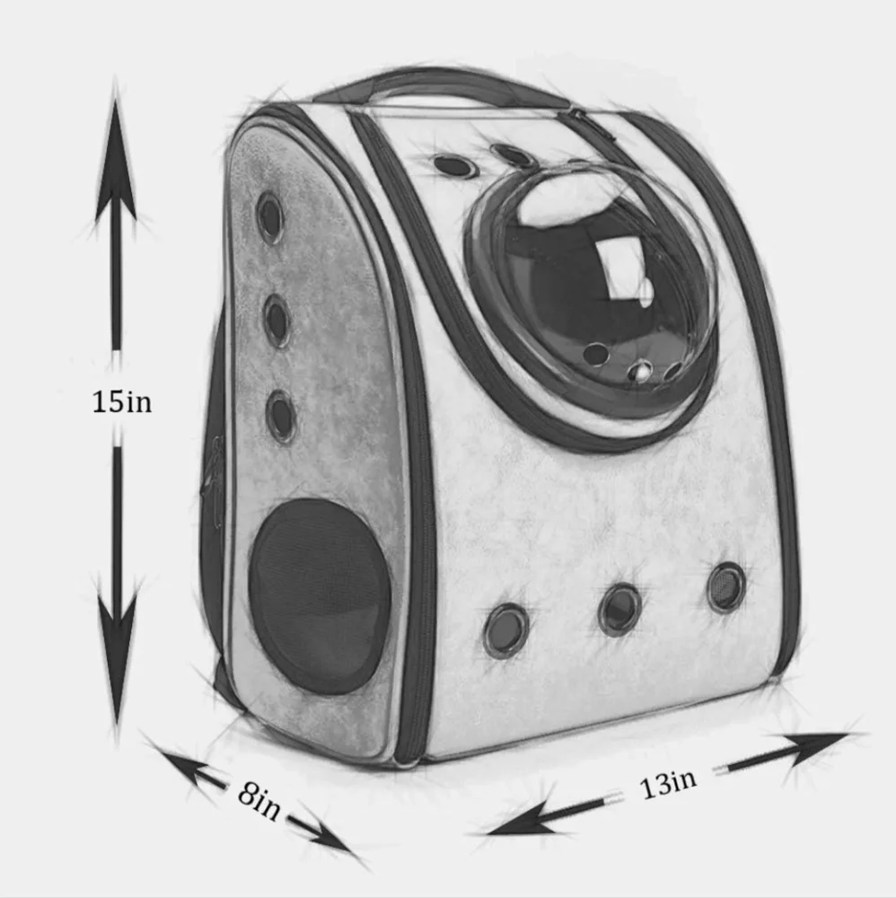 Waterproof pet carrier with bubble port.